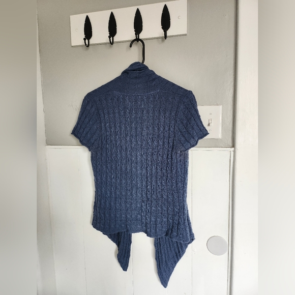 Sonoma short sleeve cardigan shawl small navy blue knit - Picture 5 of 5